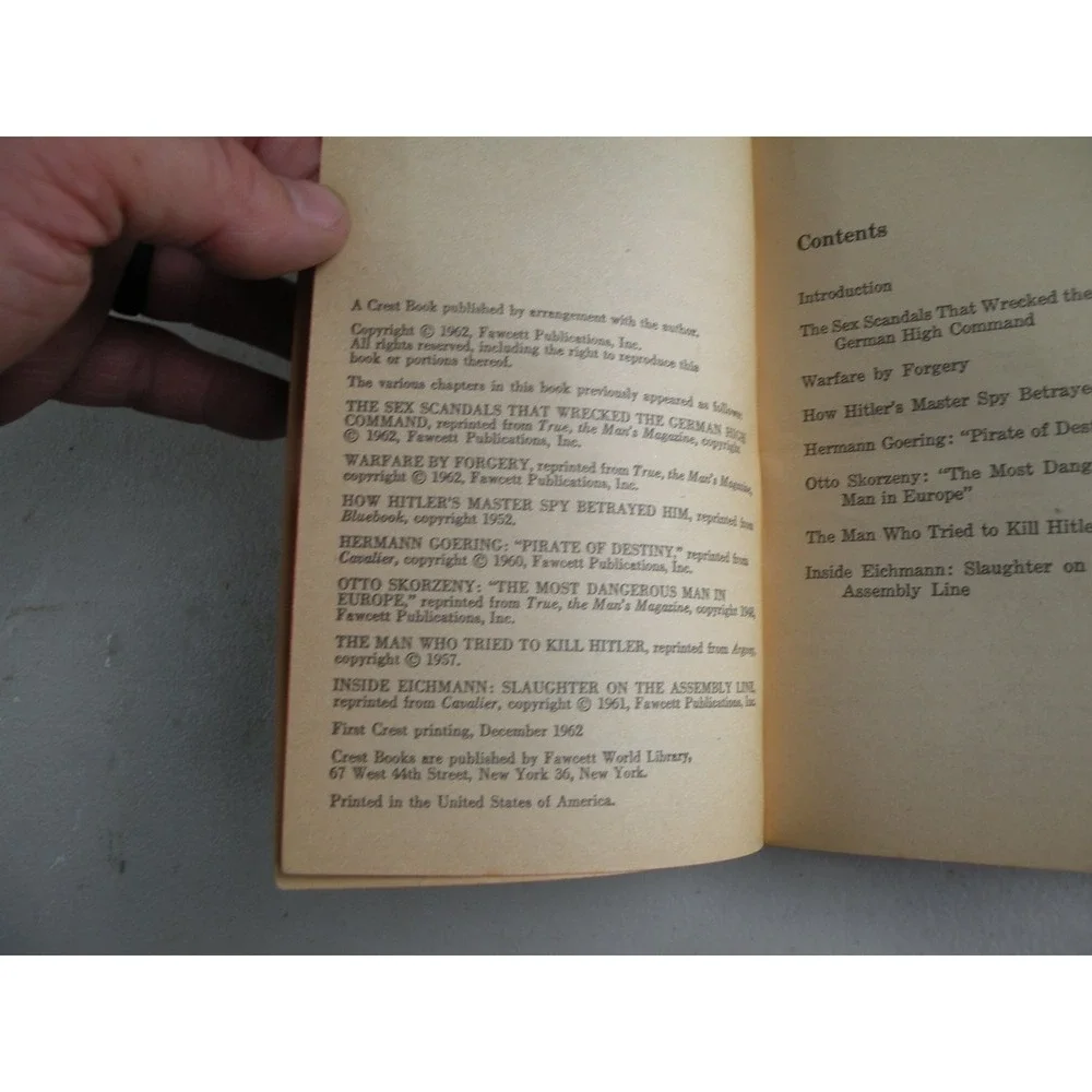 True Tales of Hitler's Reich Richard Hanser 1962 First Crest Printing Nazi WWII